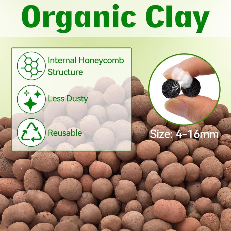 Halatool Reptile Substrate 4QT Leca Balls Terrarium Bedding Organic Hydroton Clay Pebbles Bioactive Drainage Layer for Terrariums & Vivariums Leopard Gecko Tortoise Frog Lizard Ball Python - Image 2